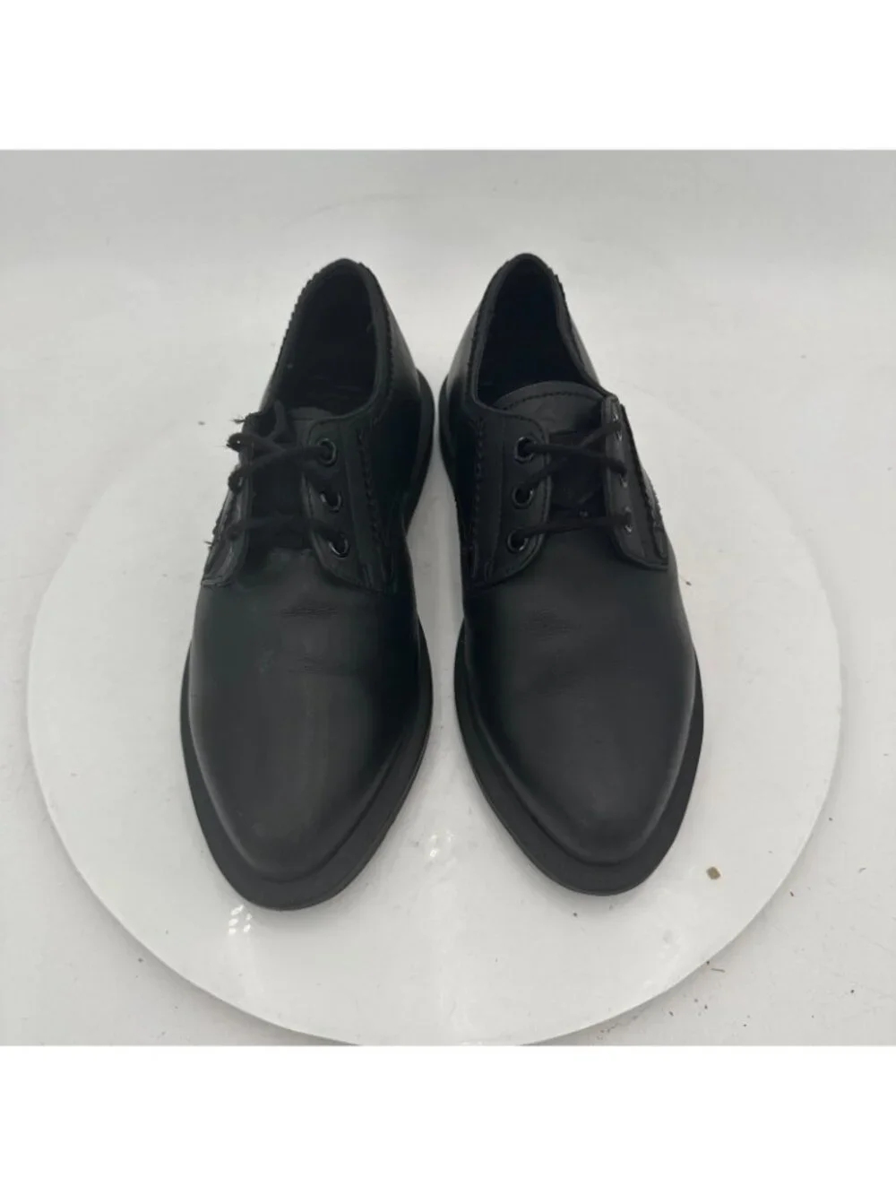 Dr. Martens Trulia Women Size 5 Black Smooth Leather Low Top Derby Shoes - Picture 3 of 11